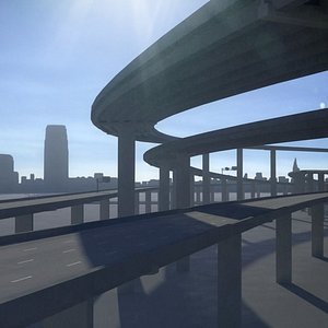 3D freeway roads street