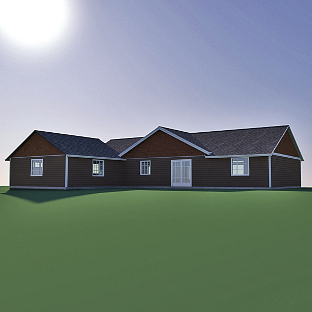 Cabin Rambler Home 3d Model