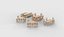 dining table set 3D model 3D model