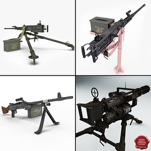 machine guns 9 3d model