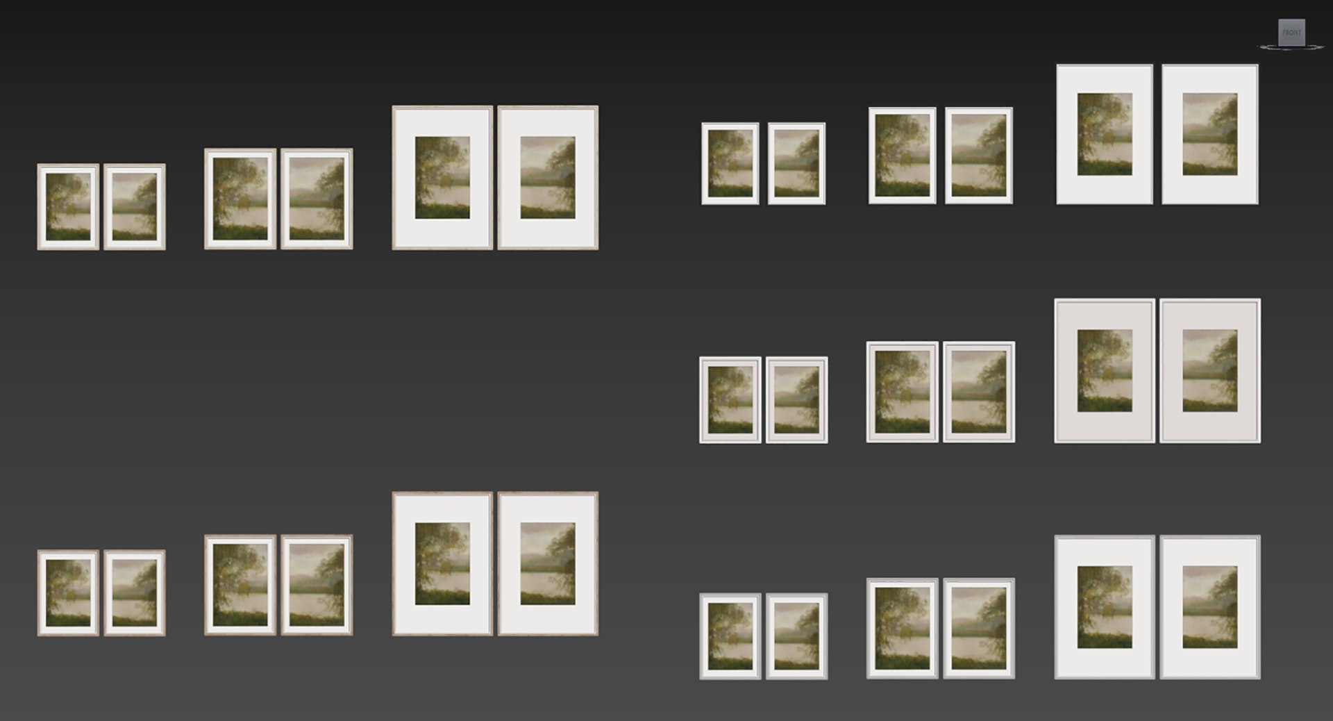 3D Picture Frames Set-555 Model - TurboSquid 2295557