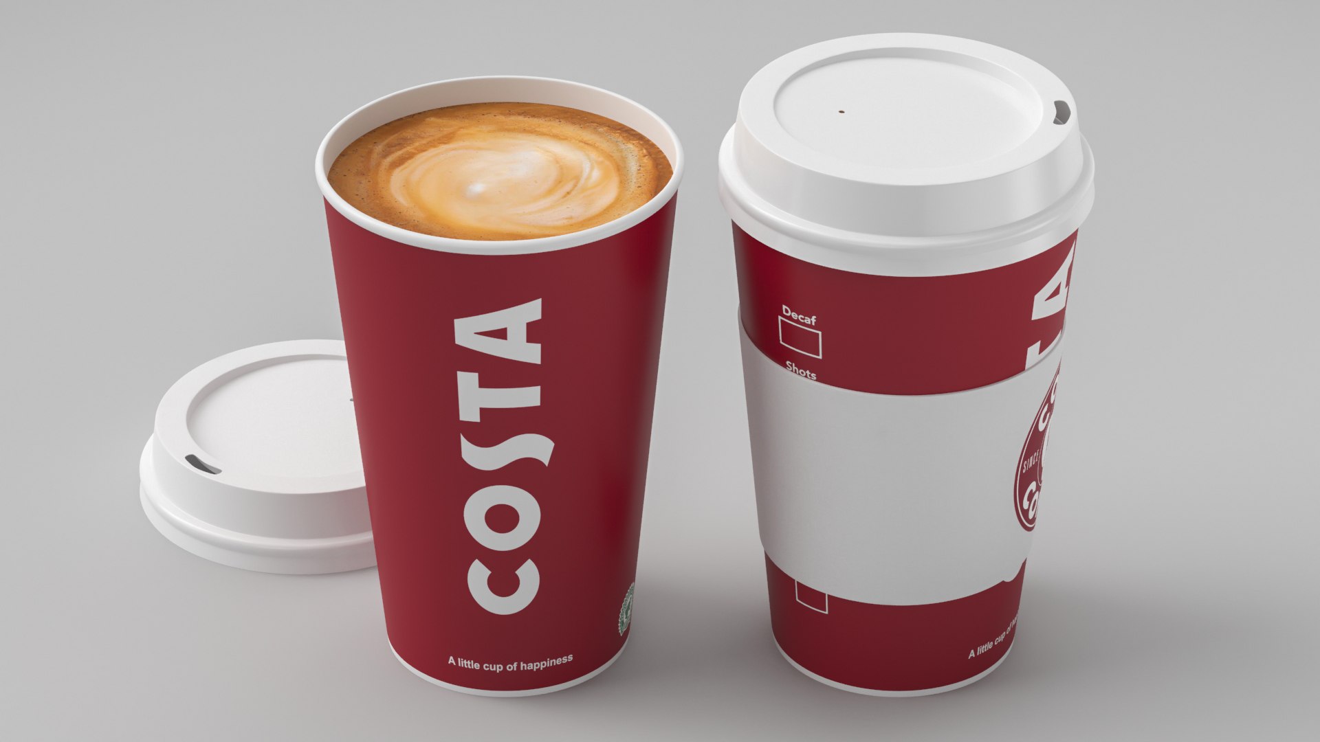Costa Coffee Paper Cup 3D Model - TurboSquid 1939835