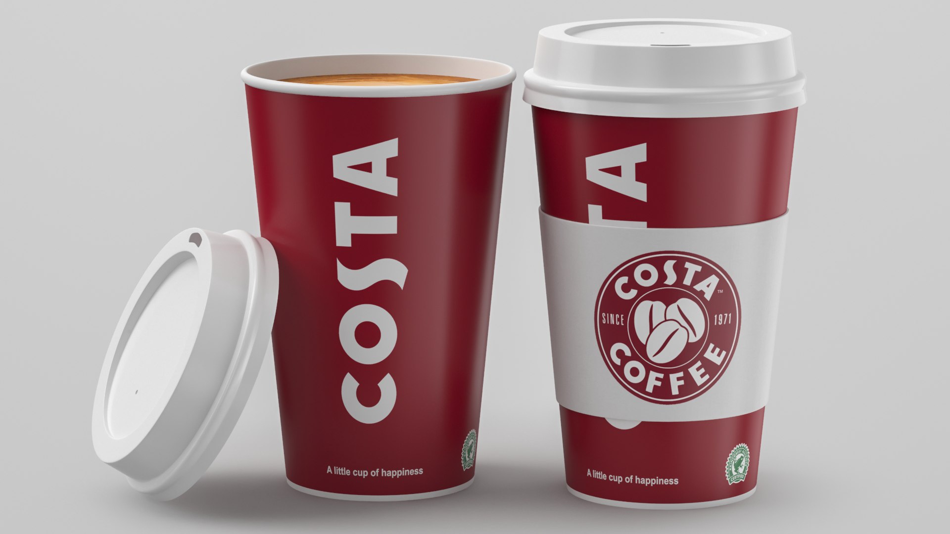 Costa Coffee Paper Cup 3D Model - TurboSquid 1939835