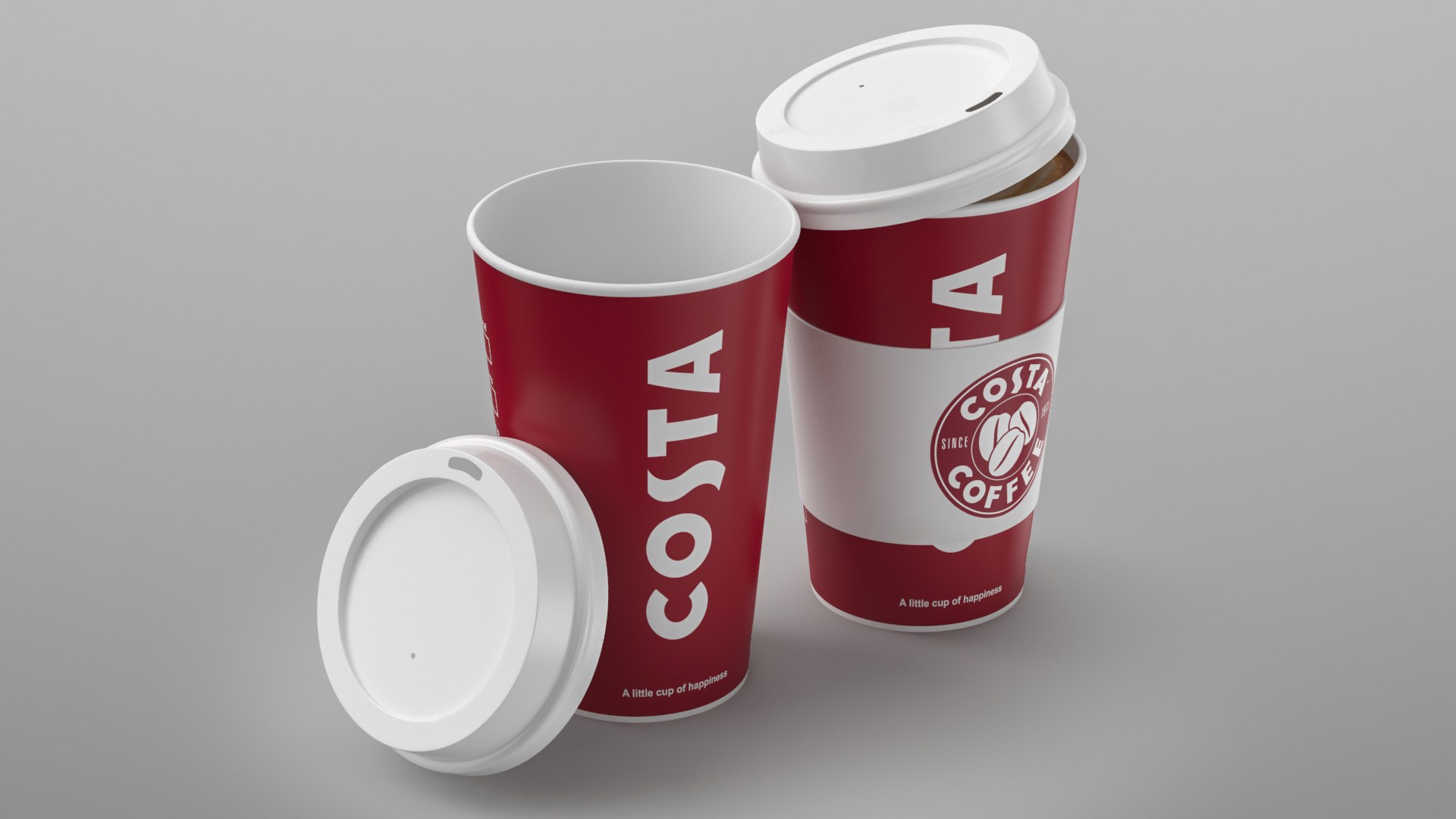 Costa Coffee Paper Cup 3D Model - TurboSquid 1939835