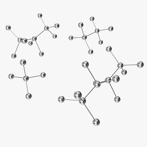 3D Chemical molecular models chrome model
