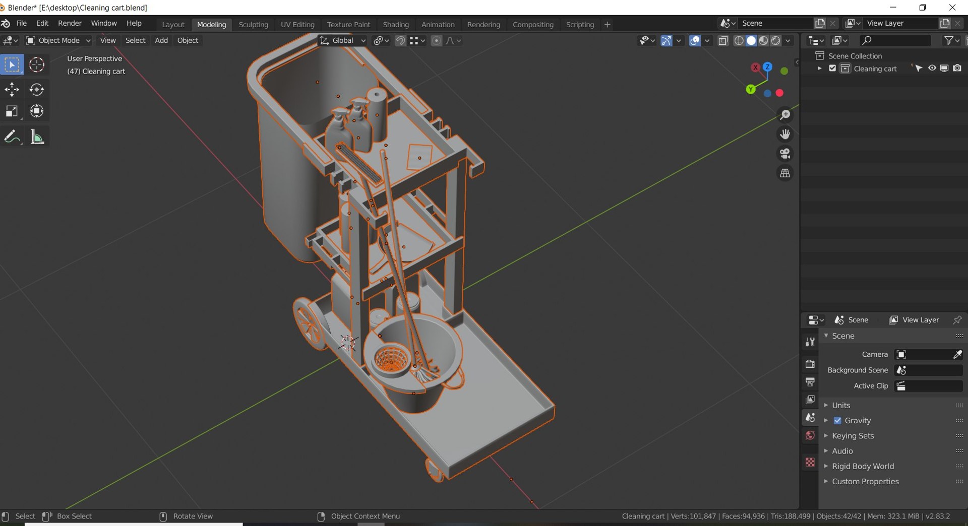 Janitorial Cart Cleaning 3D - TurboSquid 1642277