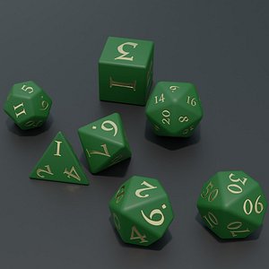 RPG dice asset Green