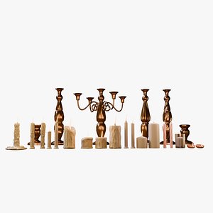 3D model Candle lamp stand collection