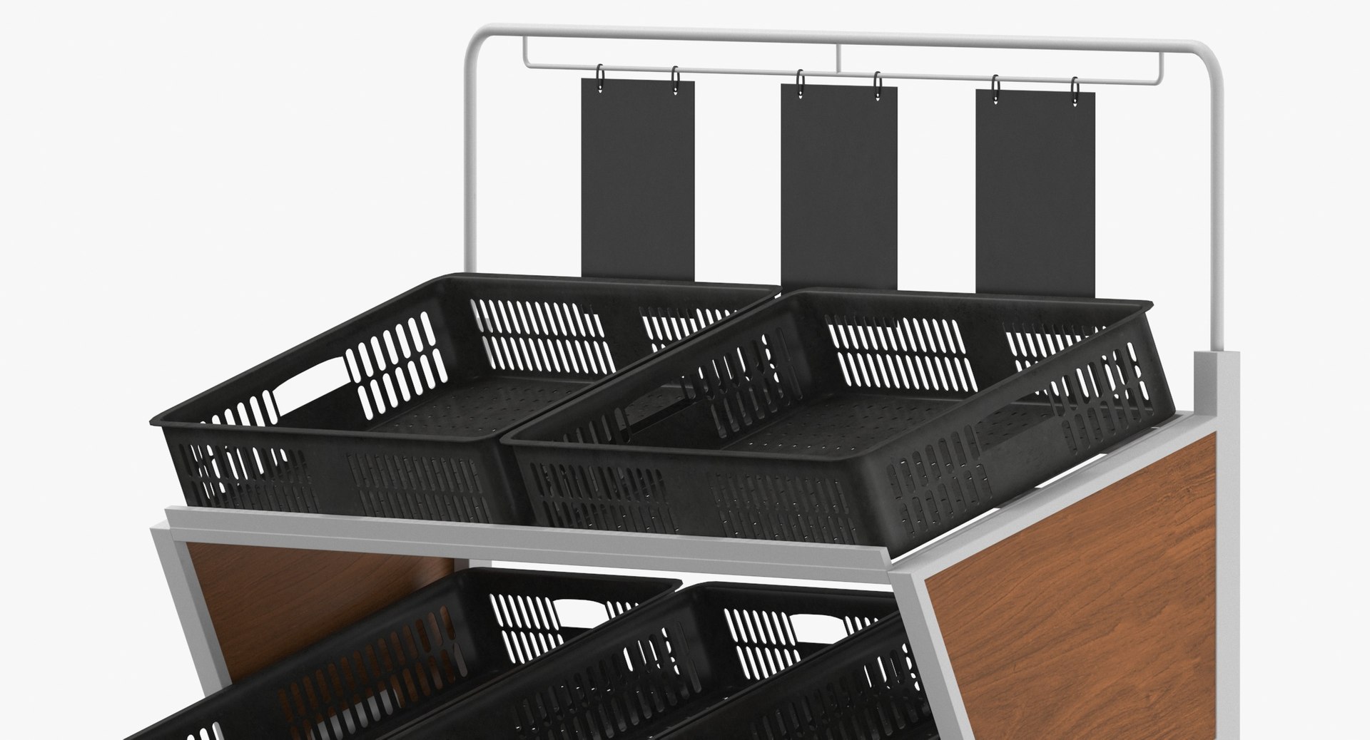 3D Produce Display Racks Corner Unit 02 Black White Gray And Tan ...