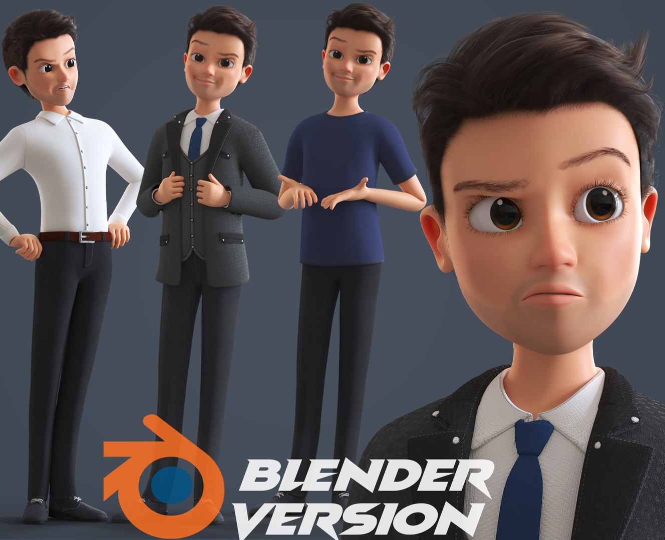 3D Model CARTOON FATHER 3 - RIGGED MAN - Blender Verison - TurboSquid ...