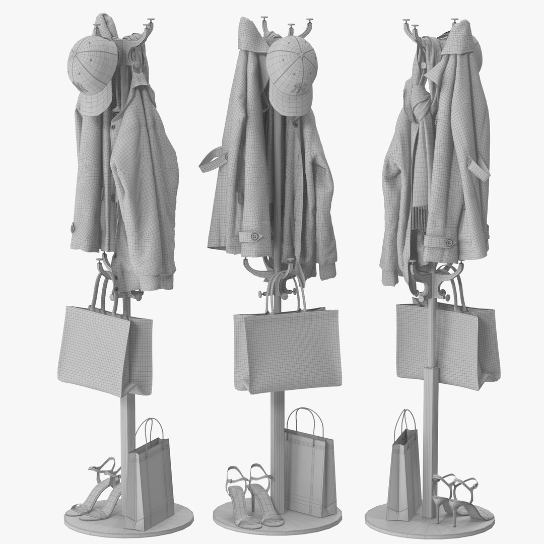 HEMNES Hat And Coat Stand 3D Model - TurboSquid 1779317