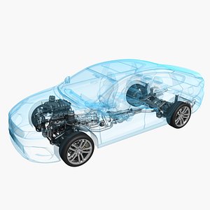 Car Chassis X-Ray 3D model