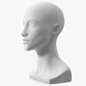 Styrofoam Woman Mannequin Head White