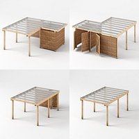 Three Carports - wood frame and paneling - carport - car parking