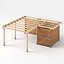 Three Carports - wood frame and paneling - carport - car parking