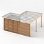 Three Carports - wood frame and paneling - carport - car parking