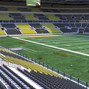 US Football Stadium Interior and Exterior