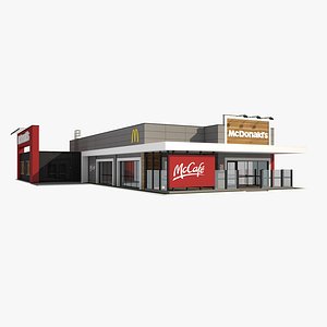 3D mcdonald s mccafe restaurant model