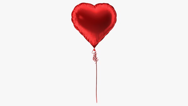 modelo 3d Globo de lámina en forma de corazón rojo - TurboSquid 1815512