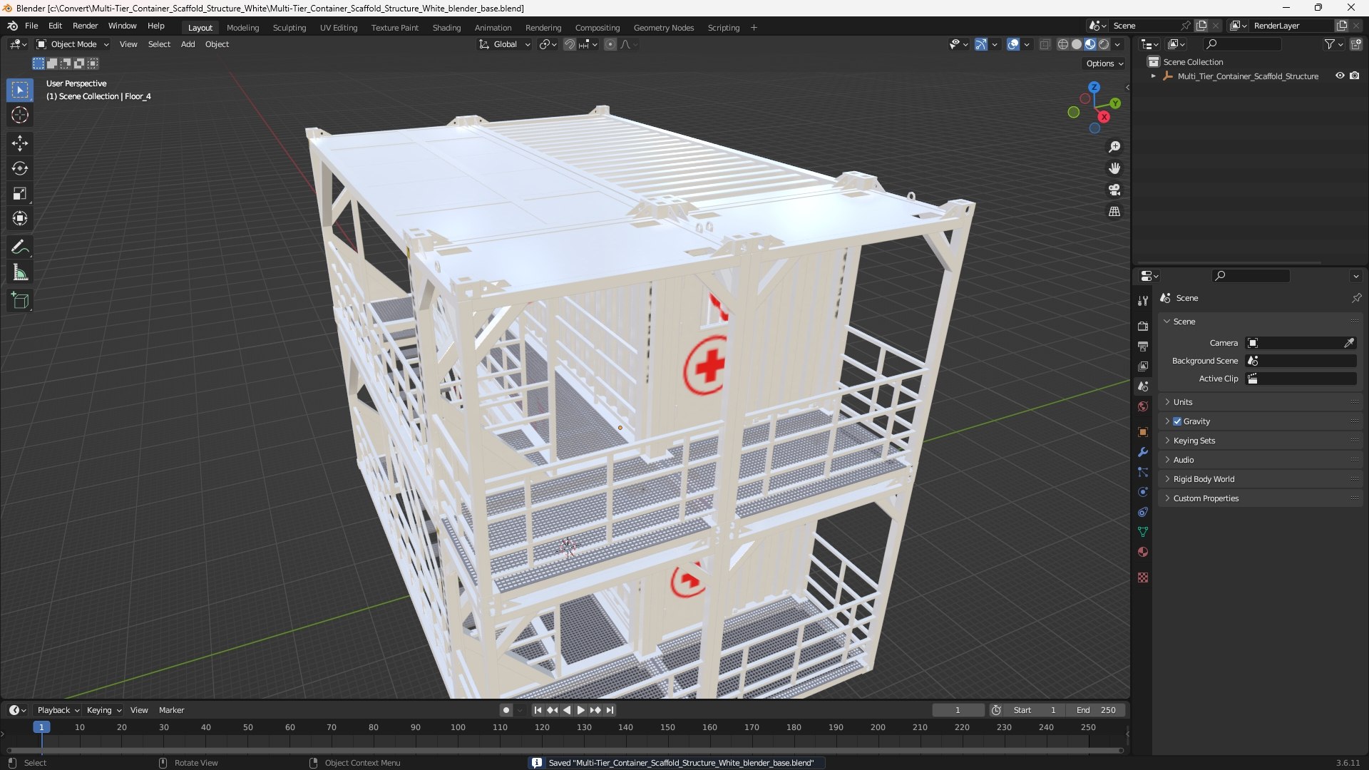 Multi-Tier Container Scaffold Structure White 3D - TurboSquid 2433492