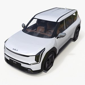 KIA EV9 Electric SUV White Simplified