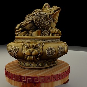 3D chinese gold ingot treasure  pot bowel