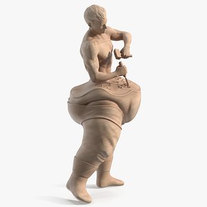 Self Made Man Sculpture Wooden 3D model