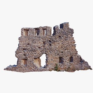 3D Castle Ruins Wall Scanned PBR