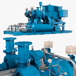 3D Polaris FS Industrial Air Compressor Blue