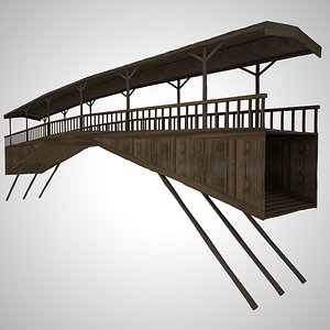 wooden bridge 3D model
