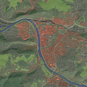 3D Wurzburg Germany - city and urban model