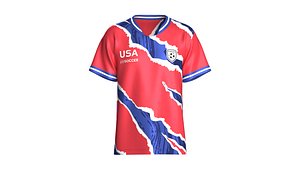 Men USA Torn Style Sublimation Printed Soccer Jersey 3D model