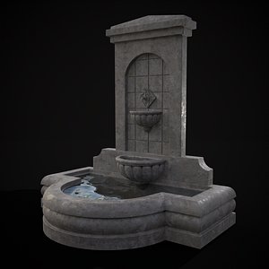 Multi Level Wall Fountain 3D model