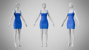 Dress 52 Egyptian Blue 3D model