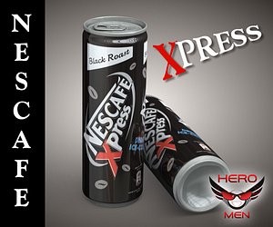 realistic nescafe xpress drink cans 3d max