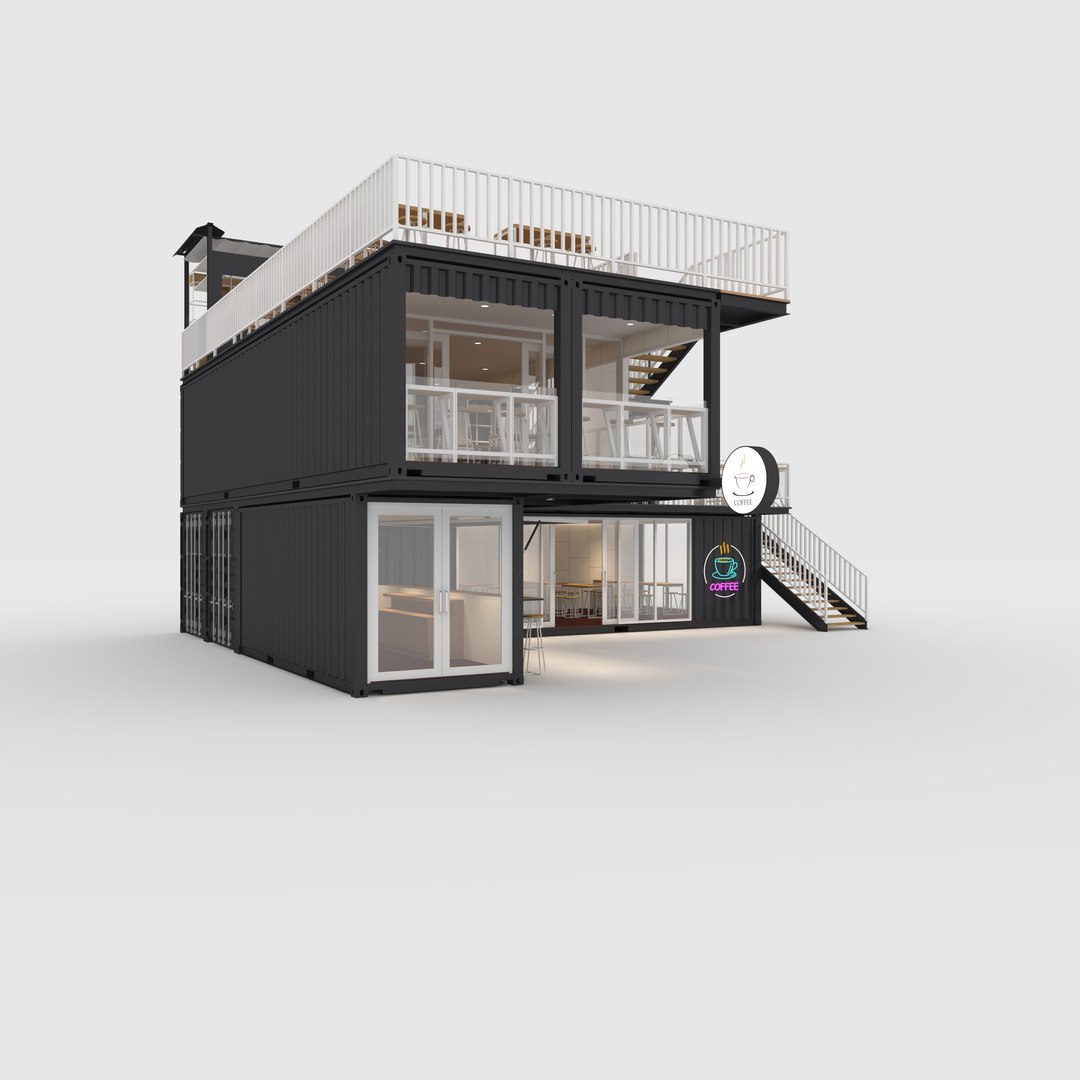 3d Container Cafe 11 Model - Turbosquid 2201978