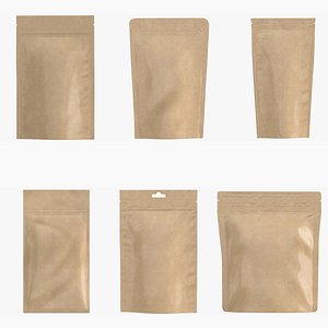 Paper pouchs collection PBR model