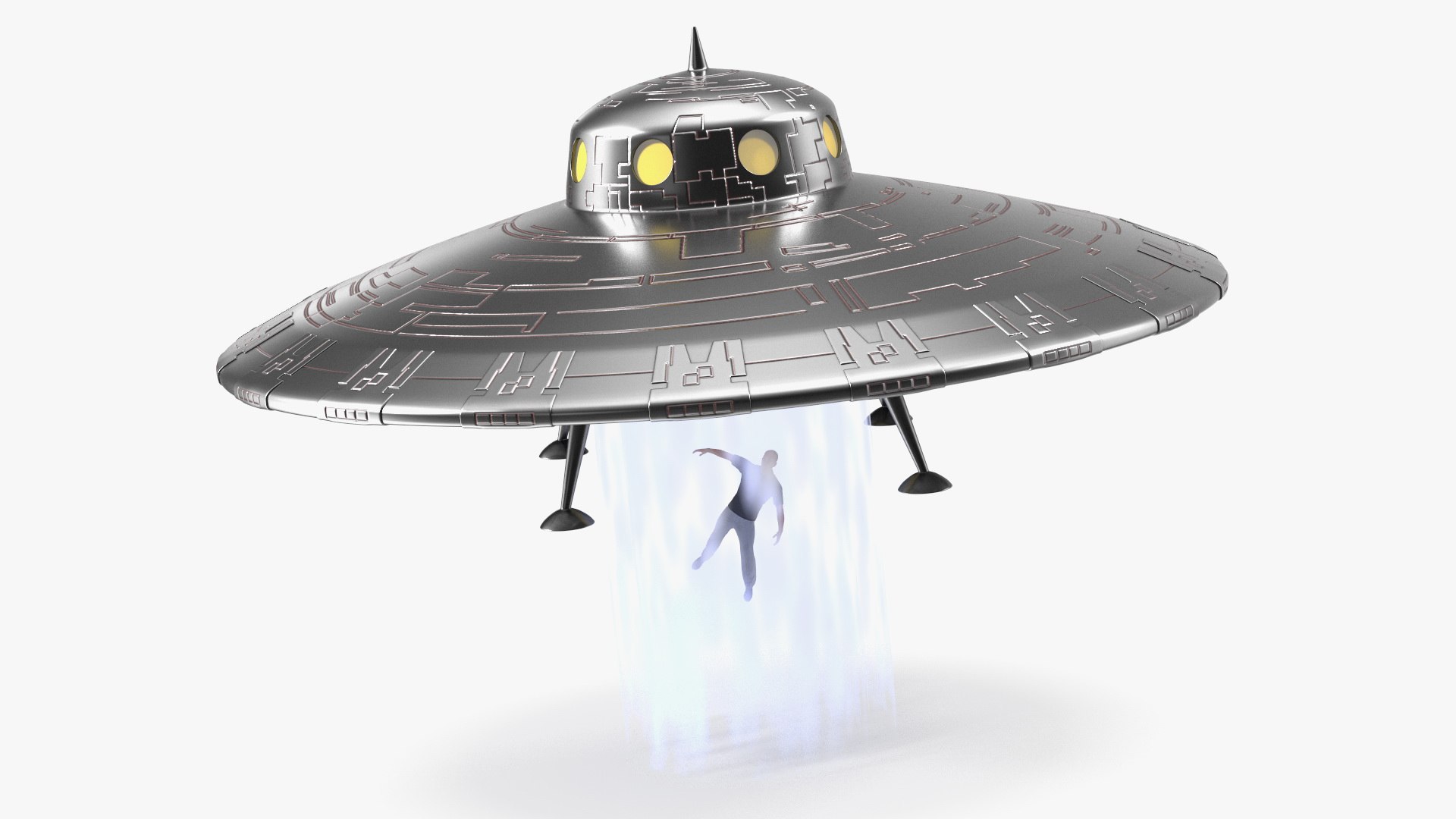 UFO Retro Ship Kidnaps 3D model preview