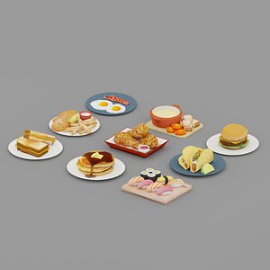 3D model food burger pancake
