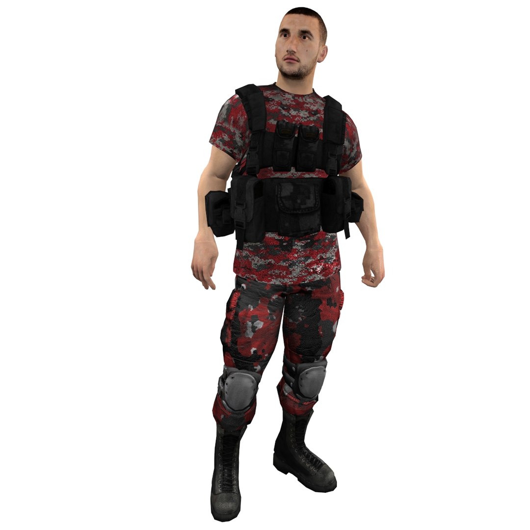 Mercenary Rigged Soldier 3d Max