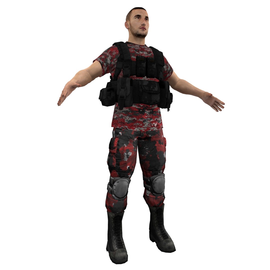 Mercenary Rigged Soldier 3d Max