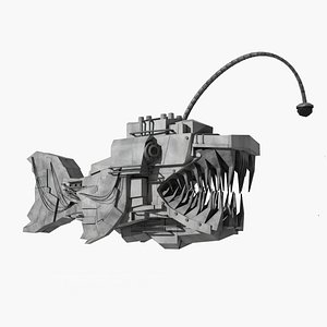 3D Sci fi Creatures Fish SA-2 - Low Poly model