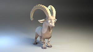 goat rigged shaded 3D model