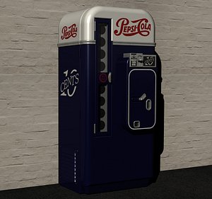 3D model vintage pepsi cola vending machine