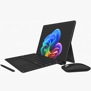 Microsoft Surface Pro 2024 11th Edition Black Rigged Animated