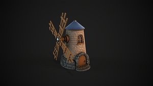 Windmill stylized 3D model