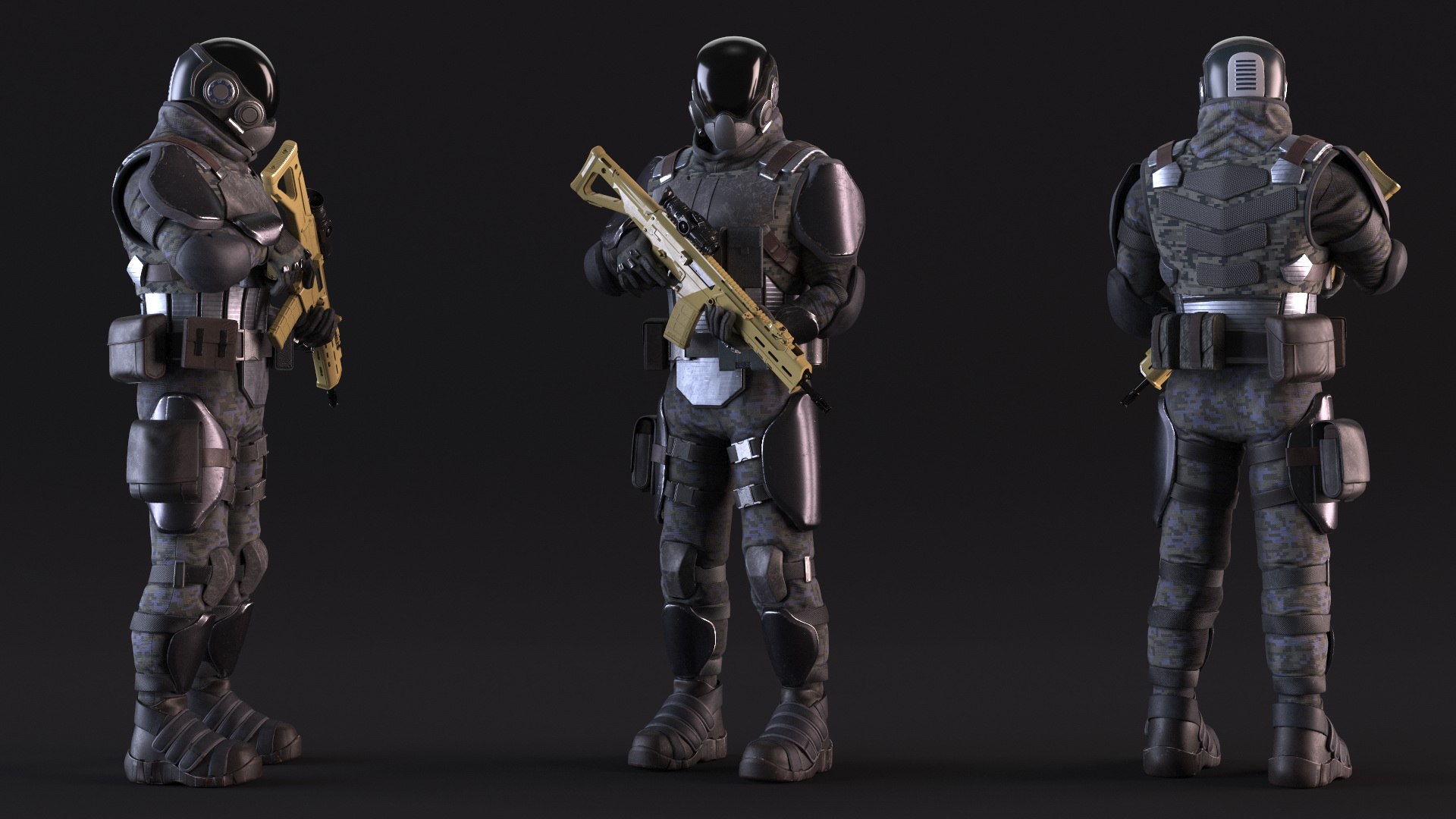 3D Sci-fi Soldier Standing Pose - TurboSquid 2131022