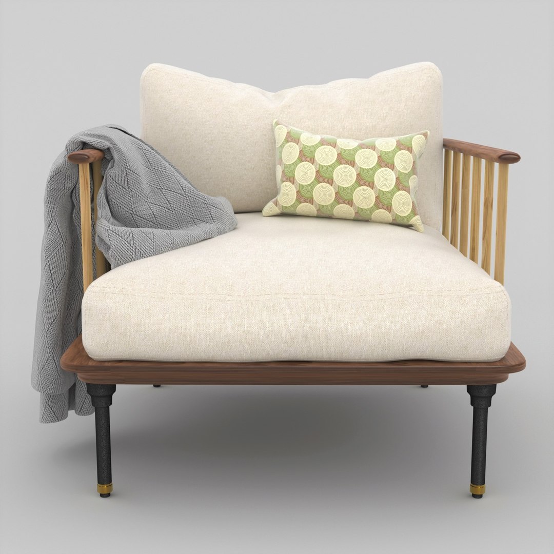 Armchair Blanket Chair 3d Model Turbosquid 1474904 