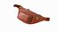 Brown Leather Waist Bag Folded 3D model