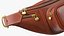 Brown Leather Waist Bag Folded 3D model